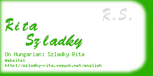 rita szladky business card